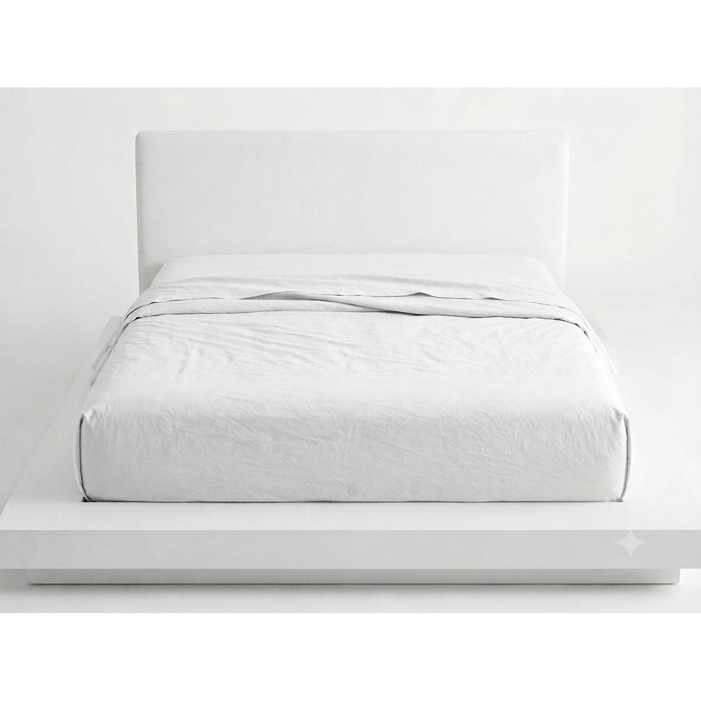 Pottery Barn Full Sheet Set 100% Organic Cotton Solid White Bedding 2pc